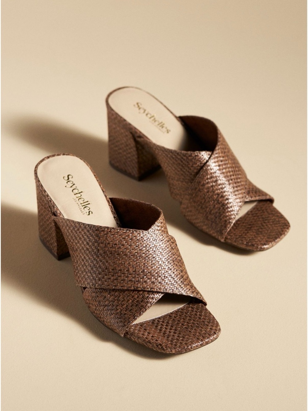Seychelles Papaya Brown Block Heels 7